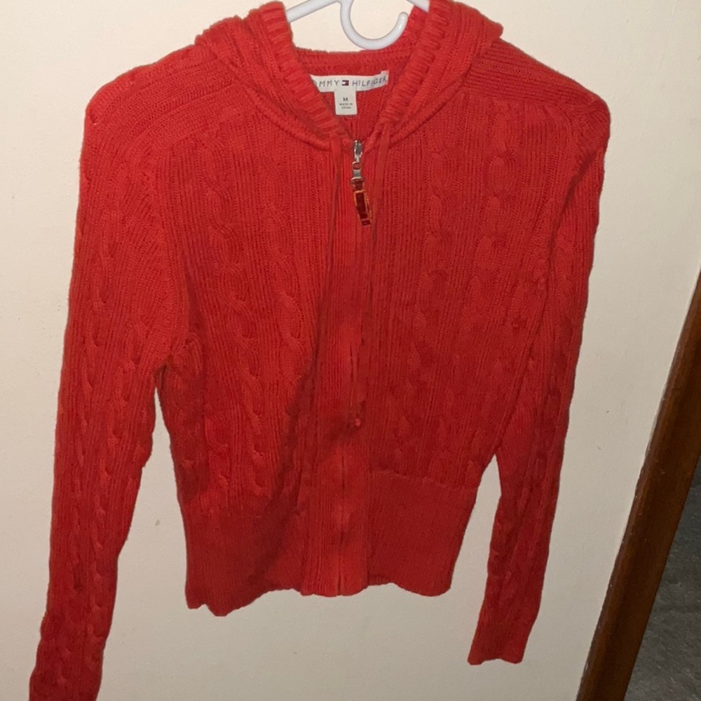 Tommy Hilfiger zip up thick sweater jacket